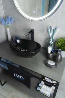 Раковина Gid Nc920 52231 накладная черная глянцевая 41x34x15